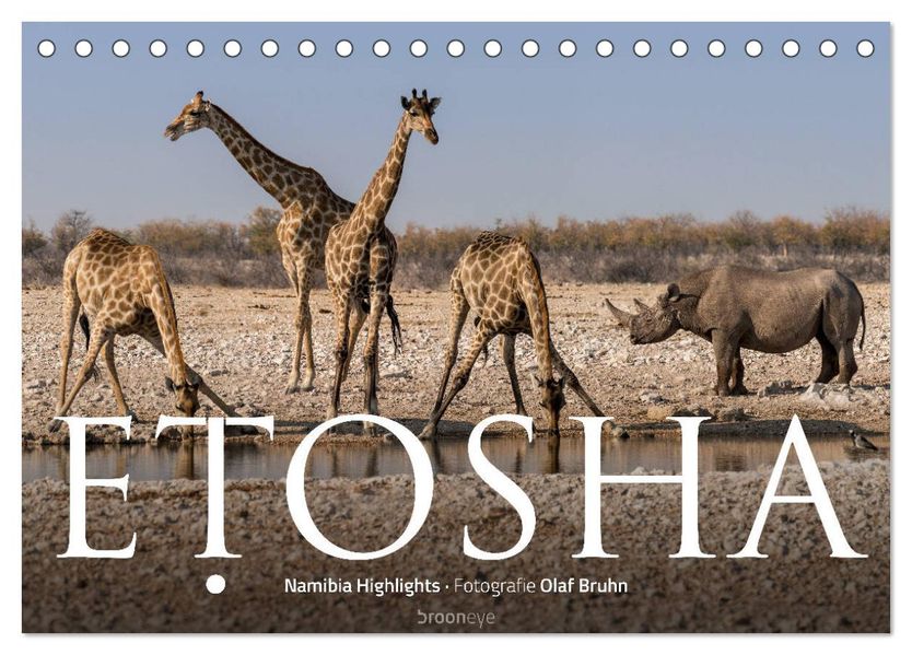 ETOSHA - Namibia Highlights (Tischkalender 2027 DIN A5 quer) CALVENDO Monatskalender