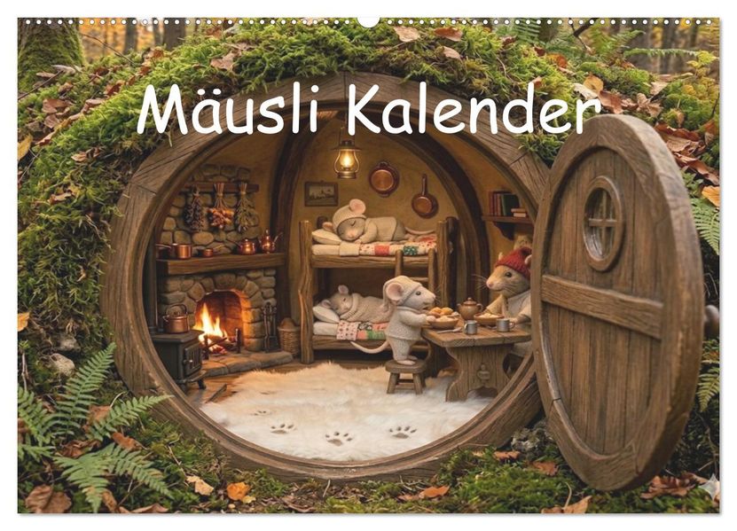 Mäusli Kalender (Wandkalender 2027 DIN A2 quer) CALVENDO Monatskalender