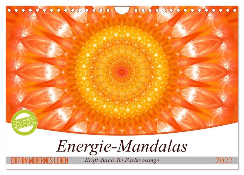 Energie - Mandalas in orange (Wandkalender 2027 DIN A4 quer) CALVENDO Monatskalender