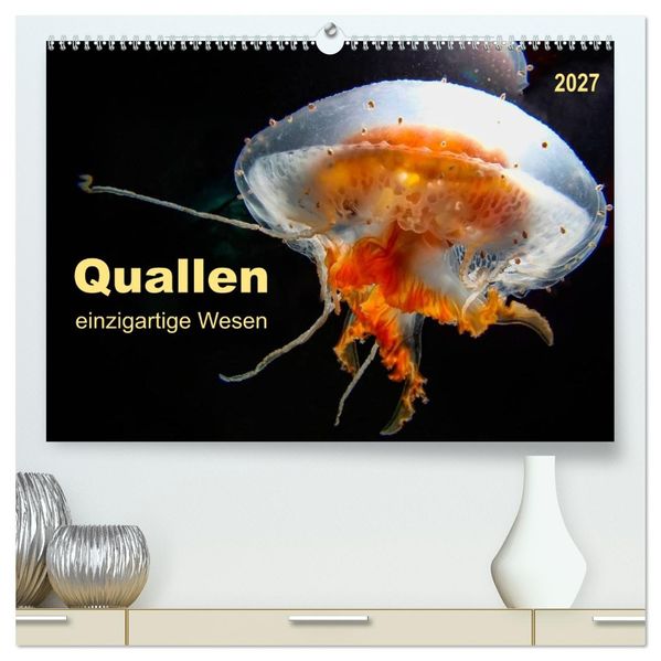 Quallen - einzigartige Wesen (hochwertiger Premium Wandkalender 2027 DIN A2 quer) Kunstdruck in Hochglanz