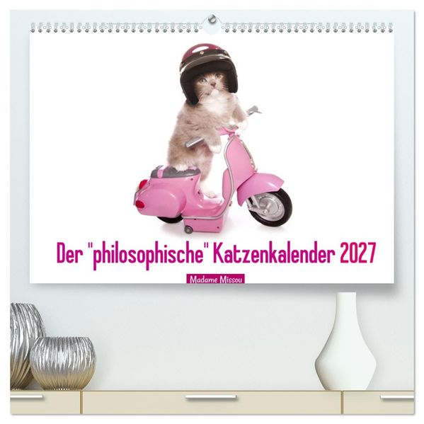 Der 'philosophische' Katzenkalender 2027 (hochwertiger Premium Wandkalender 2027 DIN A2 quer) Kunstdruck in Hochglanz