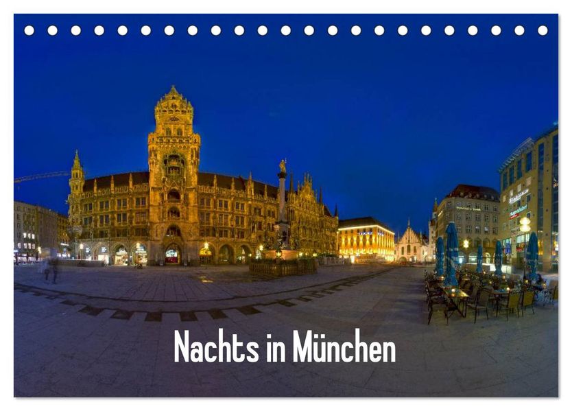 Nachts in München (Tischkalender 2027 DIN A5 quer) CALVENDO Monatskalender