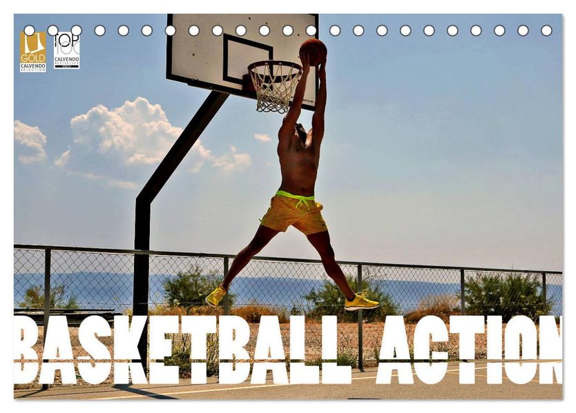 Basketball Action (Tischkalender 2027 DIN A5 quer) CALVENDO Monatskalender