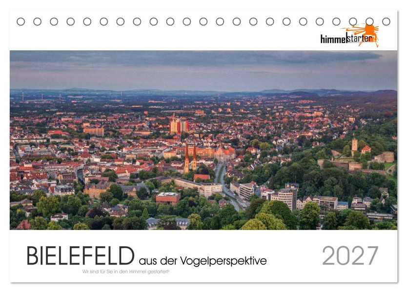 BIELEFELD aus der Vogelperspektive (Tischkalender 2027 DIN A5 quer) CALVENDO Monatskalender