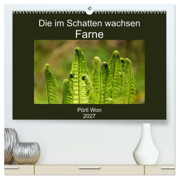 Die im Schatten wachsen - Farne (hochwertiger Premium Wandkalender 2027 DIN A2 quer) Kunstdruck in Hochglanz