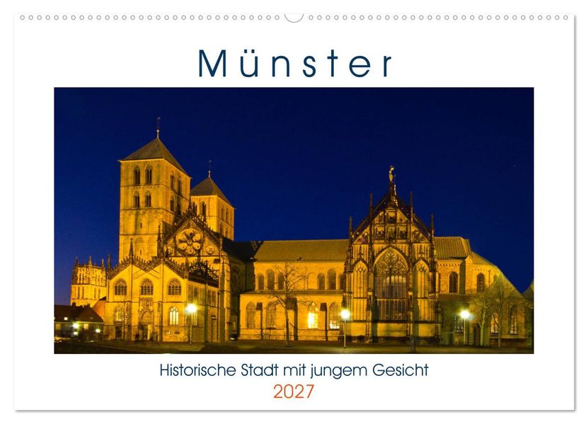 Münster - Historische Stadt mit jungem Gesicht (Wandkalender 2027 DIN A2 quer) CALVENDO Monatskalender