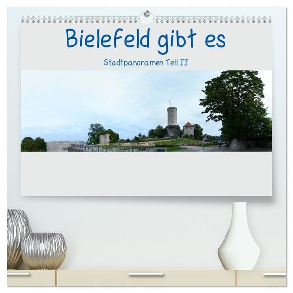 Bielefeld gibt es! Stadtpanoramen Teil 2 (hochwertiger Premium Wandkalender 2027 DIN A2 quer) Kunstdruck in Hochglanz