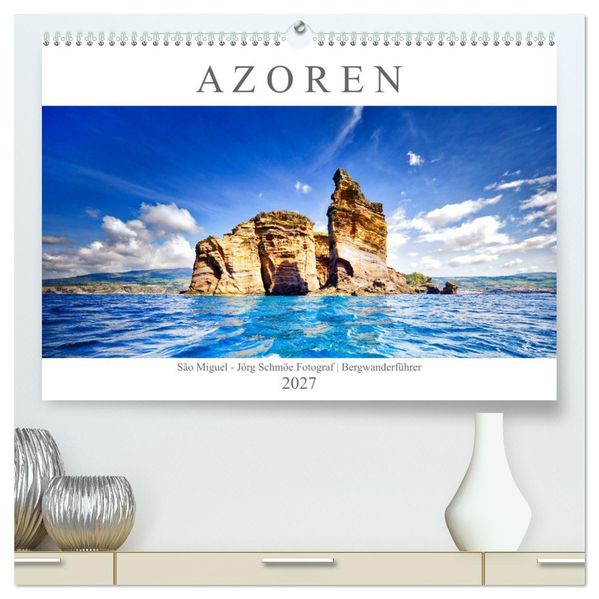 A Z O R E N (hochwertiger Premium Wandkalender 2027 DIN A2 quer) Kunstdruck in Hochglanz