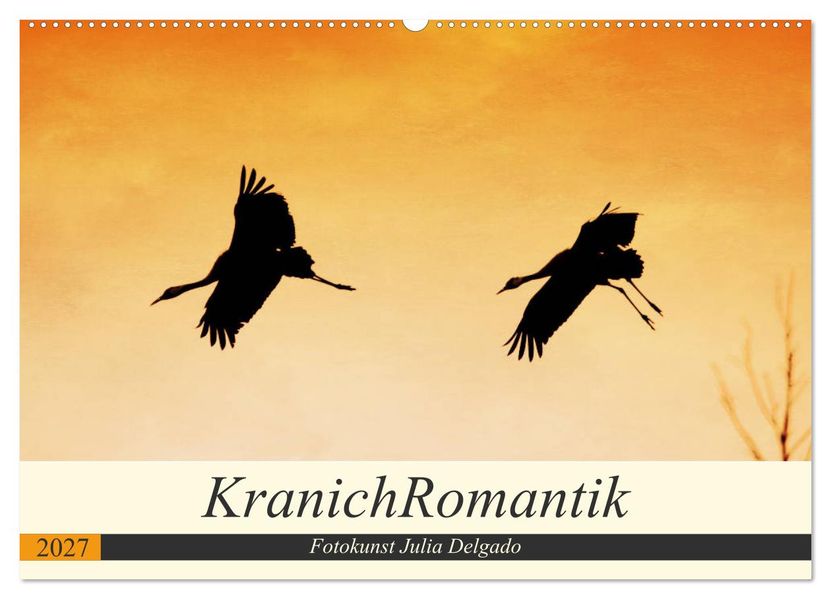 KranichRomantik (Wandkalender 2027 DIN A2 quer) CALVENDO Monatskalender