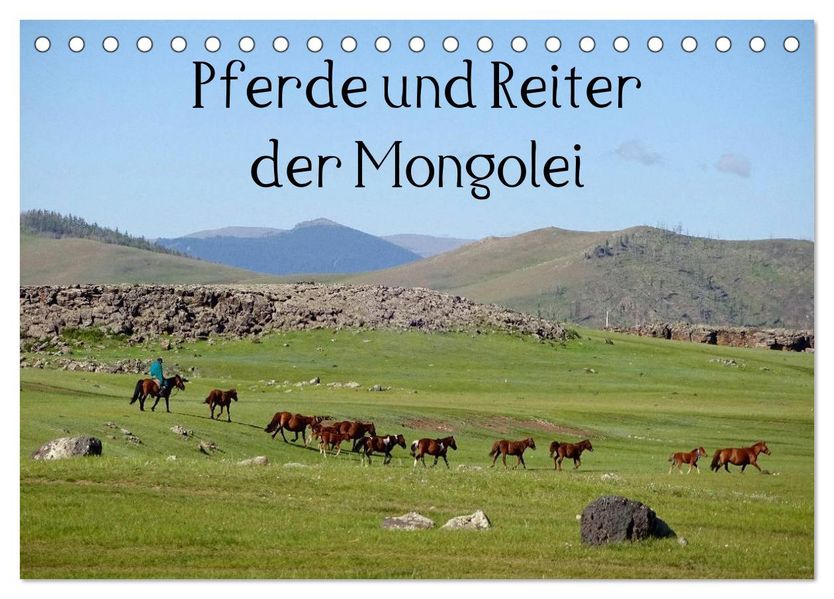 Pferde und Reiter der Mongolei (Tischkalender 2027 DIN A5 quer) CALVENDO Monatskalender