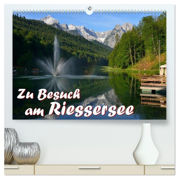Zu Besuch am Riessersee (hochwertiger Premium Wandkalender 2027 DIN A2 quer) Kunstdruck in Hochglanz