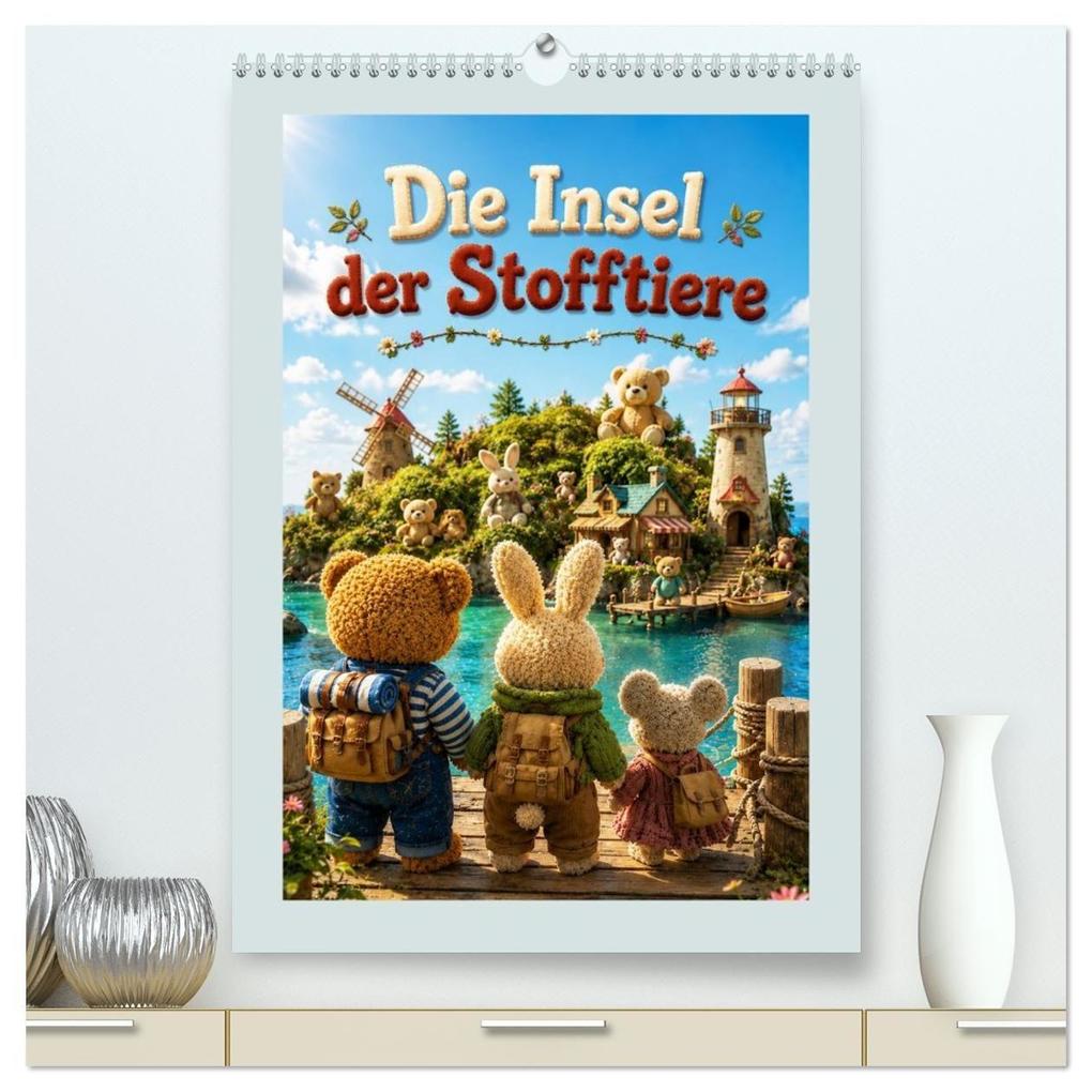Die Insel der Stofftiere (hochwertiger Premium Wandkalender 2027 DIN A2 hoch) Kunstdruck in Hochglanz