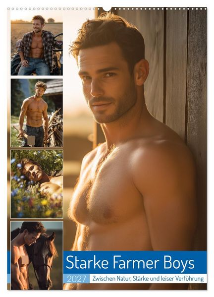 Starke Farmer Boys (Wandkalender 2027 DIN A2 hoch) CALVENDO Monatskalender