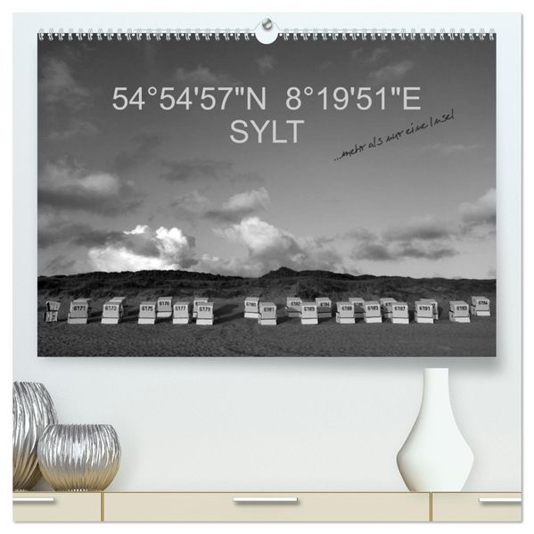 54°54'57'N 8°19'51'E SYLT (hochwertiger Premium Wandkalender 2027 DIN A2 quer) Kunstdruck in Hochglanz