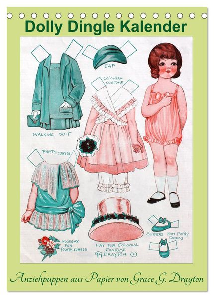 Dolly Dingle Kalender - Anziehpuppen von Grace G. Drayton (Tischkalender 2027 DIN A5 hoch) CALVENDO Monatskalender
