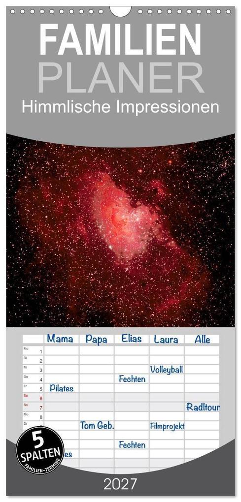 Familienplaner 2027 - Himmlische Impressionen mit 5 Spalten (Wandkalender 21 x 45 cm) CALVENDO
