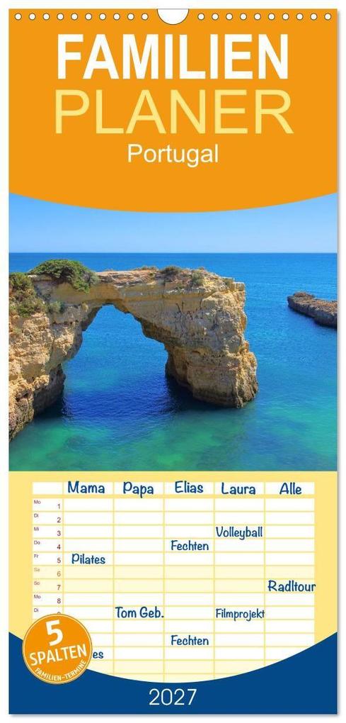 Familienplaner 2027 - Portugal mit 5 Spalten (Wandkalender 21 x 45 cm) CALVENDO