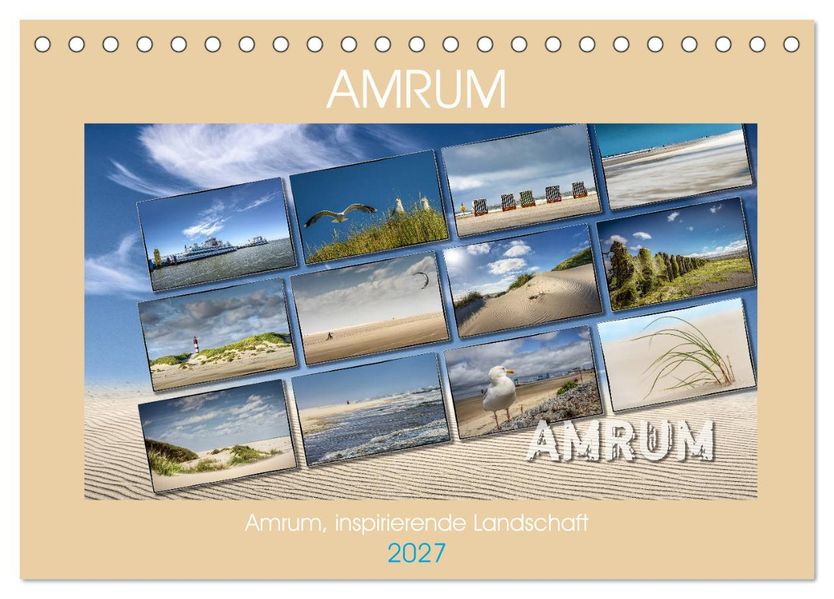 Amrum inspirierende Landschaft (Tischkalender 2027 DIN A5 quer) CALVENDO Monatskalender