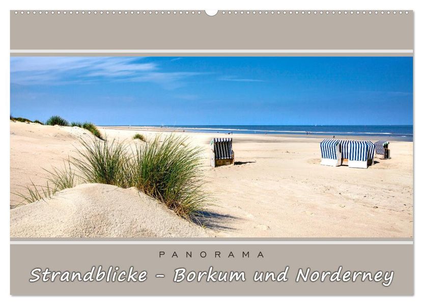Strandblicke Borkum und Norderney (Wandkalender 2027 DIN A2 quer) CALVENDO Monatskalender