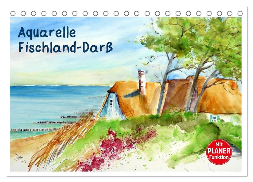Aquarelle - Fischland-Darß (Tischkalender 2027 DIN A5 quer) CALVENDO Monatskalender
