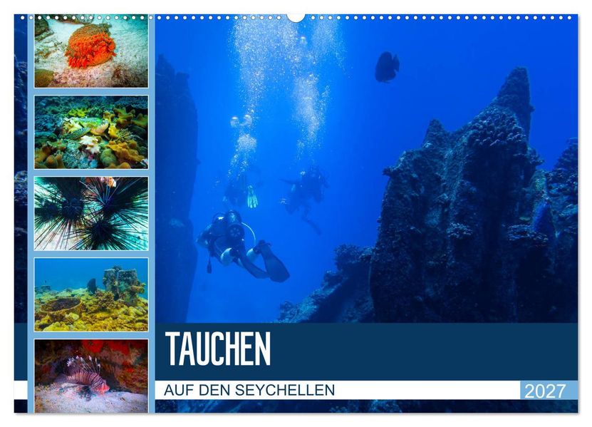 Tauchen auf den Sychellen (Wandkalender 2027 DIN A2 quer) CALVENDO Monatskalender