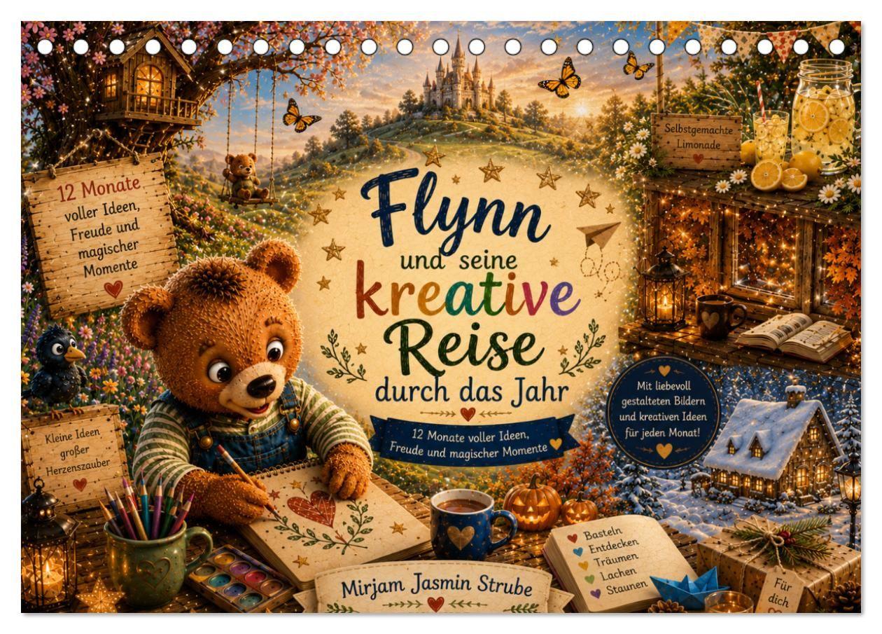 Flynn und seine kreative Reise durch das Jahr (Tischkalender 2027 DIN A5 quer) CALVENDO Monatskalender