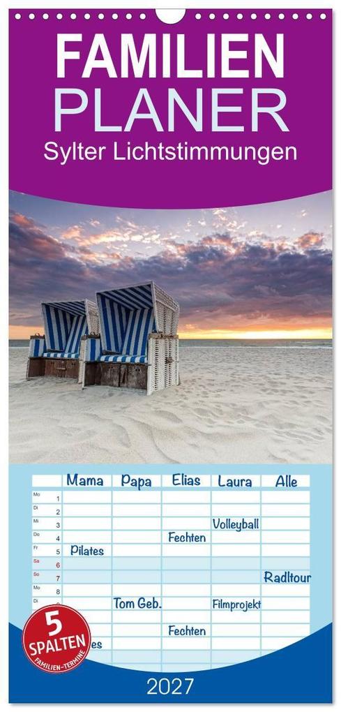 Familienplaner 2027 - Sylter Lichtstimmungen mit 5 Spalten (Wandkalender 21 x 45 cm) CALVENDO
