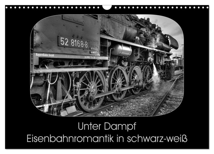 Unter Dampf - Eisenbahnromantik in schwarz-weiß (Wandkalender 2027 DIN A3 quer) CALVENDO Monatskalender