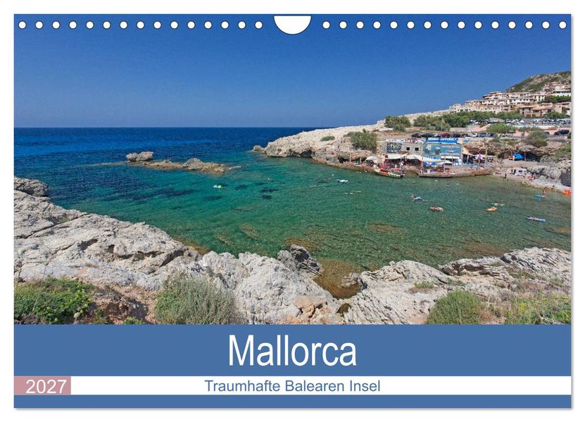 Mallorca - Traumhafte Balearen Insel (Wandkalender 2027 DIN A4 quer) CALVENDO Monatskalender