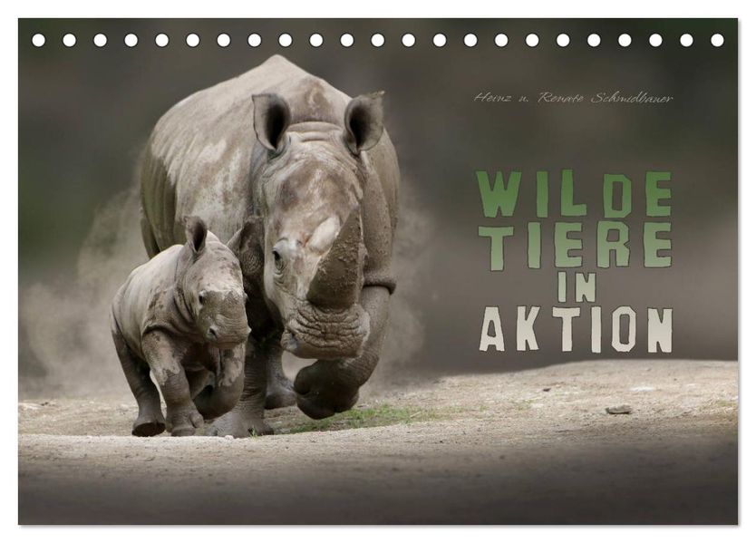 WILDE TIERE IN AKTION (Tischkalender 2027 DIN A5 quer) CALVENDO Monatskalender