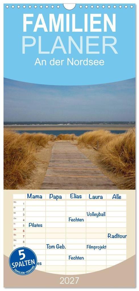Familienplaner 2027 - An der Nordsee mit 5 Spalten (Wandkalender 21 x 45 cm) CALVENDO