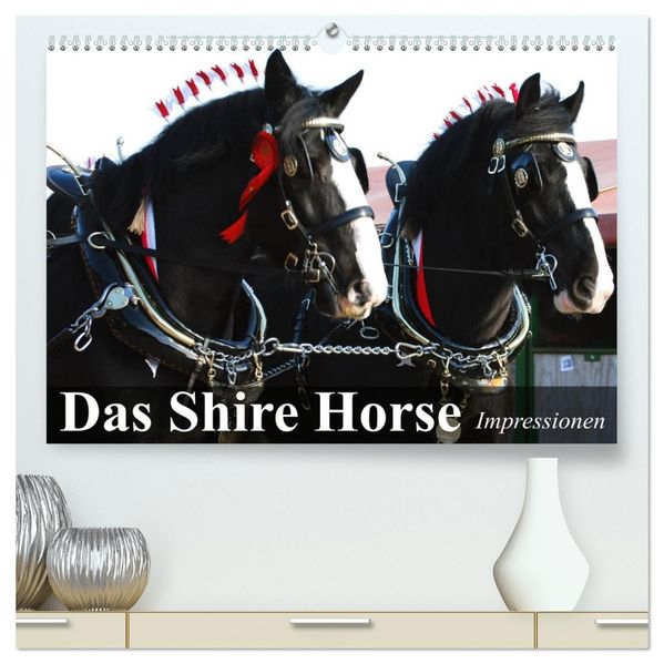 Das Shire Horse. Impressionen (hochwertiger Premium Wandkalender 2027 DIN A2 quer) Kunstdruck in Hochglanz