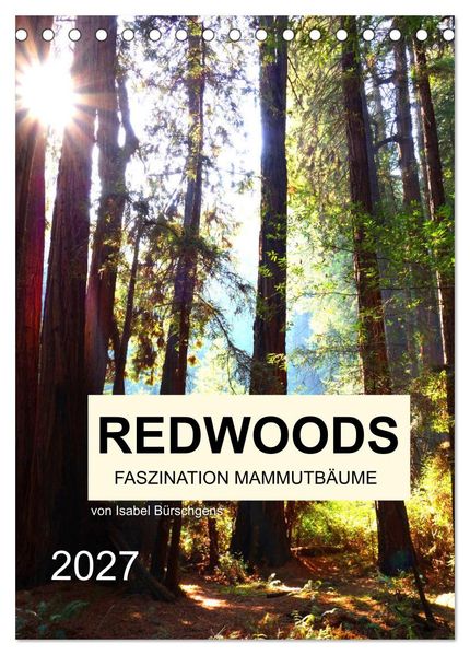 Redwoods - Faszination Mammutbäume (Tischkalender 2027 DIN A5 hoch) CALVENDO Monatskalender