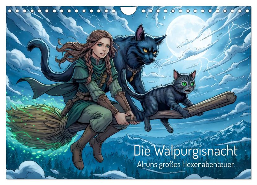 Die Walpurgisnacht - Alruns großes Hexenabenteuer (Wandkalender 2027 DIN A4 quer) CALVENDO Monatskalender
