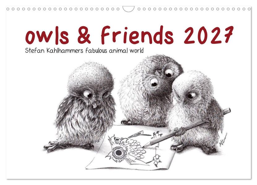 owls & friends 2027 (Wall Calendar 2027 DIN A3 landscape) CALVENDO 12 Month Wall Calendar