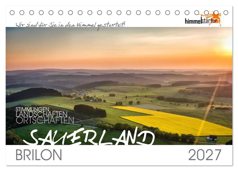 Das Sauerland bei Brilon aus der Vogelperspektive (Tischkalender 2027 DIN A5 quer) CALVENDO Monatskalender