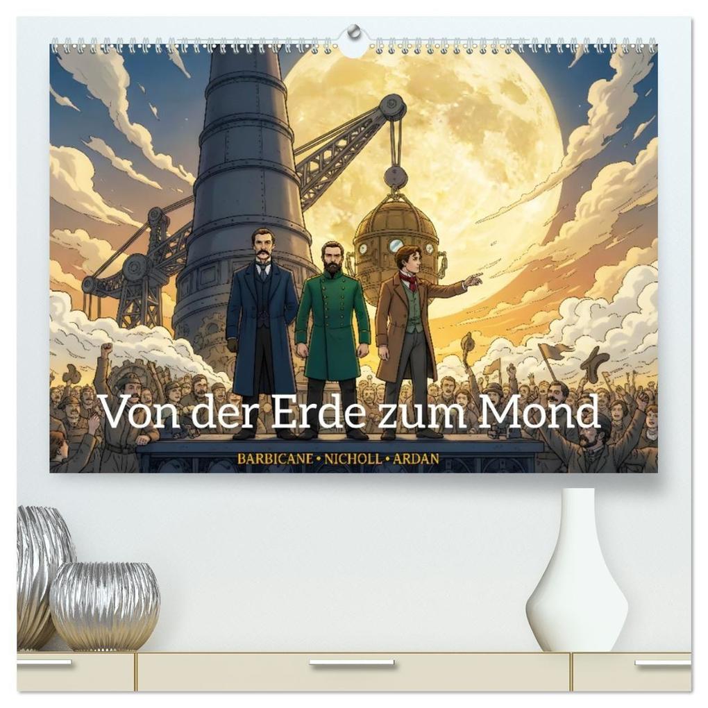 Von der Erde zum Mond - Die unglaubliche Mondexpedition (hochwertiger Premium Wandkalender 2027 DIN A2 quer) Kunstdruck in Hochglanz