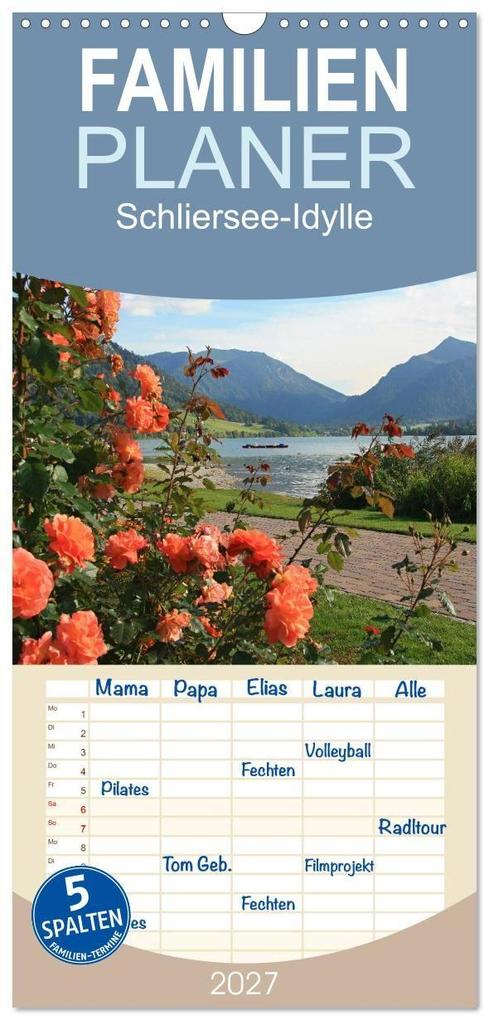 Familienplaner 2027 - Schliersee-Idylle mit 5 Spalten (Wandkalender 21 x 45 cm) CALVENDO