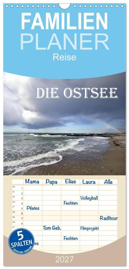 Familienplaner 2027 - Die Ostsee mit 5 Spalten (Wandkalender 21 x 45 cm) CALVENDO