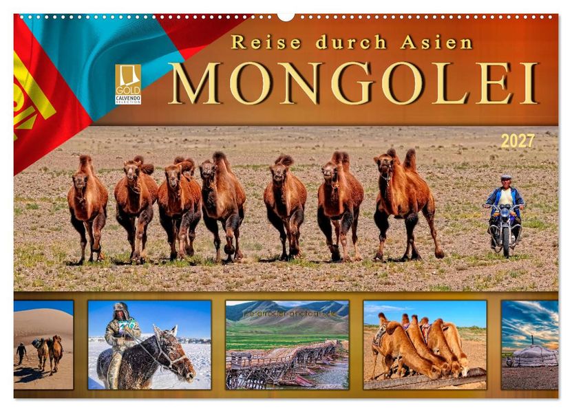 Reise durch Asien - Mongolei (Wandkalender 2027 DIN A2 quer) CALVENDO Monatskalender