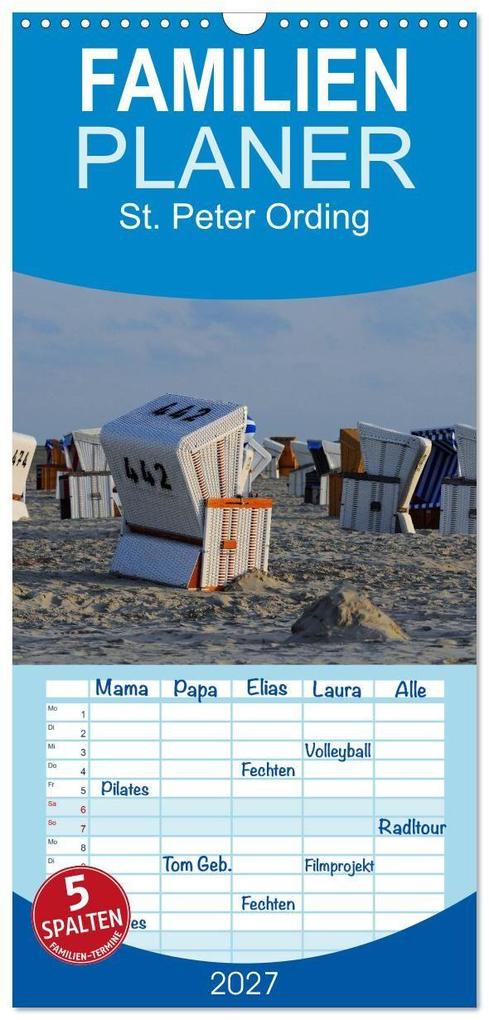 Familienplaner 2027 - St. Peter Ording mit 5 Spalten (Wandkalender 21 x 45 cm) CALVENDO