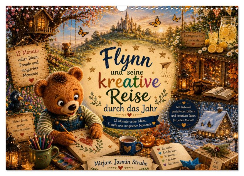 Flynn und seine kreative Reise durch das Jahr (Wandkalender 2027 DIN A3 quer) CALVENDO Monatskalender