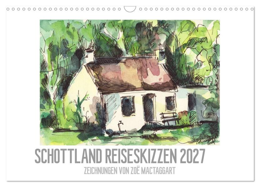 Schottland Reiseskizzen (Wandkalender 2027 DIN A3 quer) CALVENDO Monatskalender
