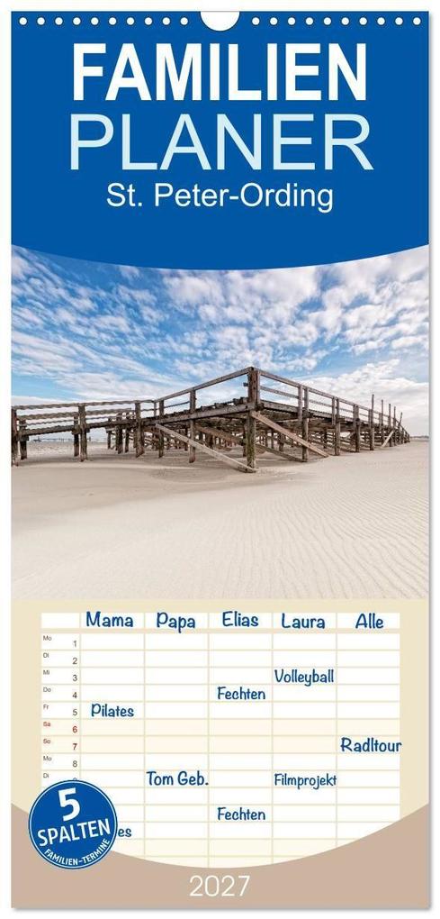 Familienplaner 2027 - St. Peter-Ording mit 5 Spalten (Wandkalender 21 x 45 cm) CALVENDO