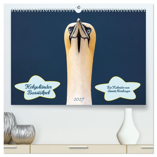 Helgoländer Basstölpel 2027 (hochwertiger Premium Wandkalender 2027 DIN A2 quer) Kunstdruck in Hochglanz