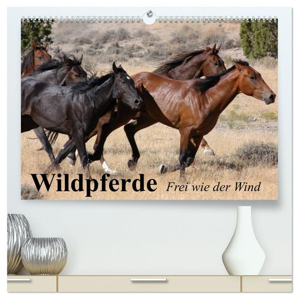 Wildpferde. Frei wie der Wind (hochwertiger Premium Wandkalender 2027 DIN A2 quer) Kunstdruck in Hochglanz