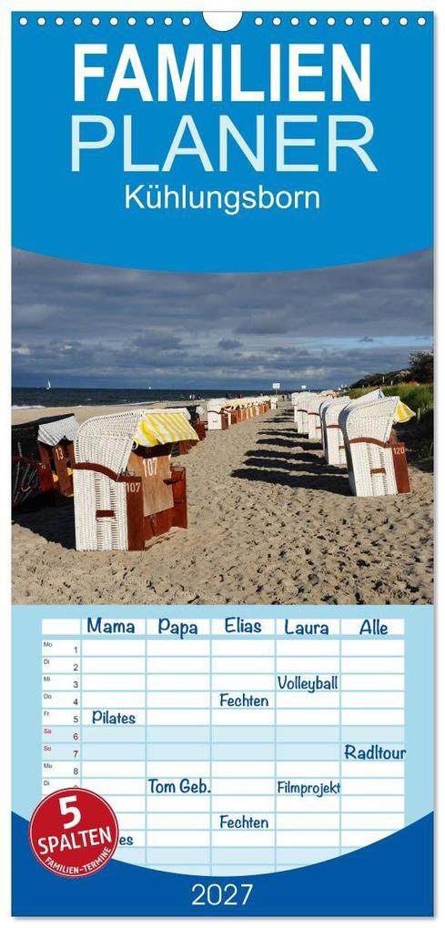 Familienplaner 2027 - Kühlungsborn mit 5 Spalten (Wandkalender 21 x 45 cm) CALVENDO
