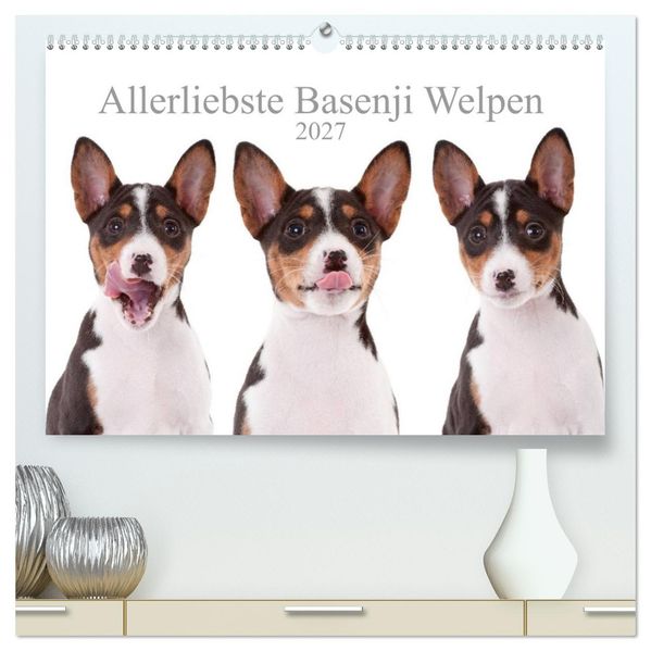 Allerliebste Basenji Welpen 2027 (hochwertiger Premium Wandkalender 2027 DIN A2 quer) Kunstdruck in Hochglanz
