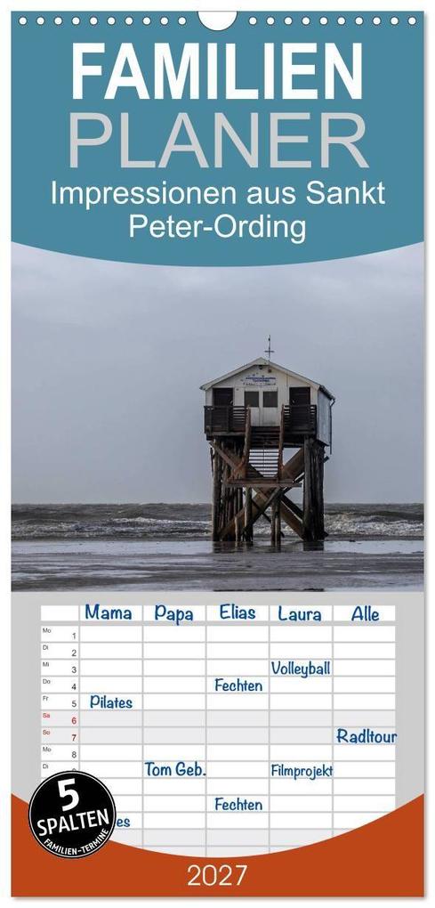 Familienplaner 2027 - Impressionen aus Sankt Peter-Ording mit 5 Spalten (Wandkalender 21 x 45 cm) CALVENDO