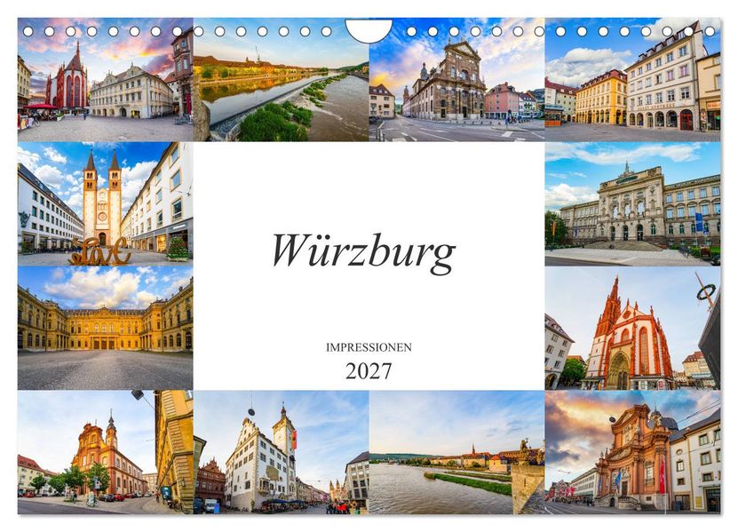 Würzburg Impressionen (Wandkalender 2027 DIN A4 quer) CALVENDO Monatskalender